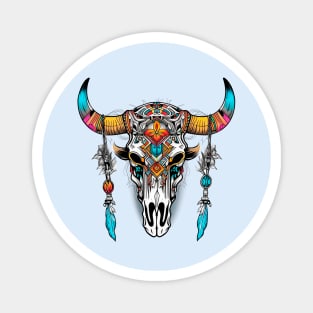 Bohemian Bull skull Magnet